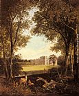 England Canvas Paintings - A View of Norton Hall, near Daventry, North Hamptonshire, England